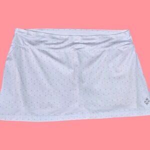 Jofit Womens Sz XL Athletic Skort White Gray Geometric Print Golf Tennis